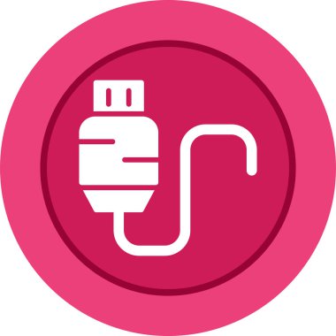 Usb Kablo ağ simgesi vektör illüstrasyonu