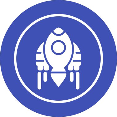 Roket web simgesi, vektör çizim
