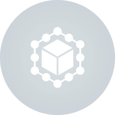 Geometrik desende bağlı küpün vektör logosu simgesi.