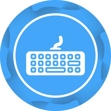 Mavi ve beyaz bir ikonun vektör illüstrasyonu