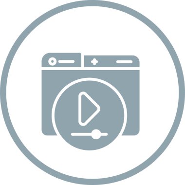 Video Oynatıcı web simgesi vektör illüstrasyonu