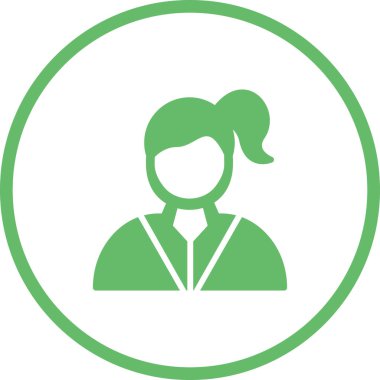 Yeşil kurdeleli ve papyon vektör resimli dişi avatar