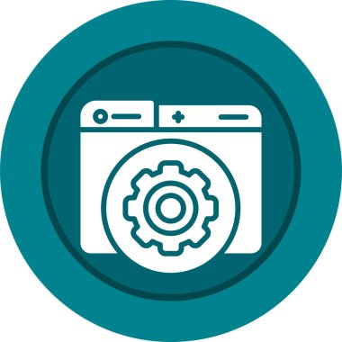 makine tamir makinesi simgesi. Web için makine tamir makinesi vektör simgesinin basit çizimi