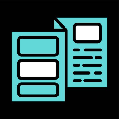 Broşür web simgesi vektör illüstrasyonu