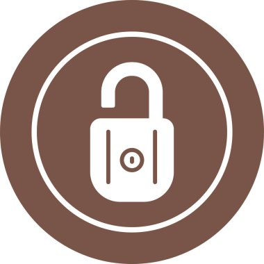 Kilidi aç. Web simgesi basit illüstrasyon