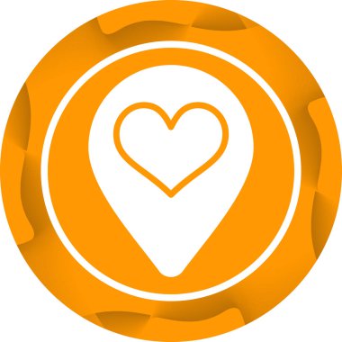 aşk kalp yuvarlak vektör turuncu yuvarlak simge