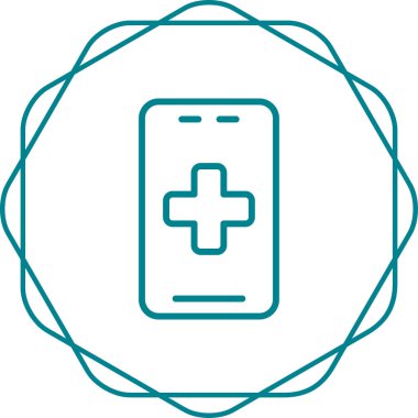 Tıbbi sembol vektör dizaynlı akıllı telefon