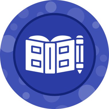 Kitap ve kalem ikonu vektör illüstrasyonunu aç 