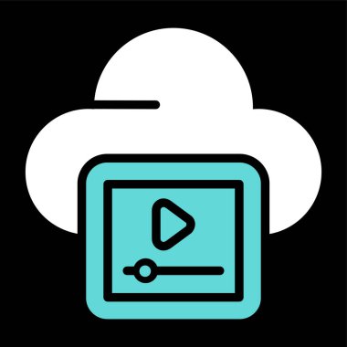 Bulut hesaplama simgesi vektör illüstrasyon grafik tasarımı