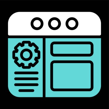 Tarayıcı web tasarım simgesi doldurulmuş ana hatlar biçiminde