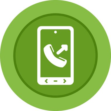 Telefon görüşmesi yuvarlak vektör simgesi