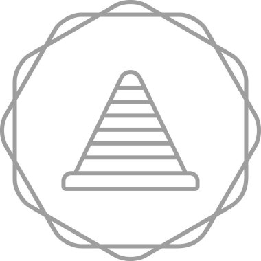 Üçgen ikonu piramidi, ince çizgi tasarımı, doğrusal vektör ikonu web tasarım işareti, doğrusal konsept. Beyaz arkaplanda sembol, özet ve çizgi