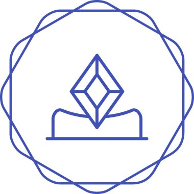 Mavi ve beyaz bir ikonun vektör illüstrasyonu