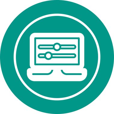 Bilgisayar monitörü. Web simgesi basit illüstrasyon