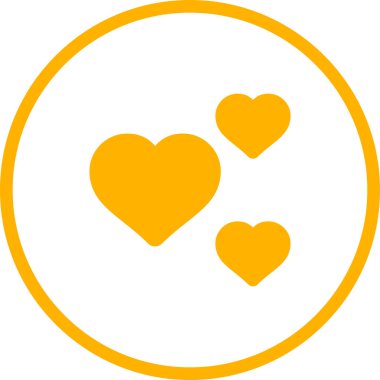 Kalp yuvarlak vektör simgesi