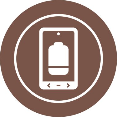 cep telefonu vektör simgesi. resim biçimi bir daire, düğme, beyaz ve gri renkler içinde düz simge sembolüdür.,