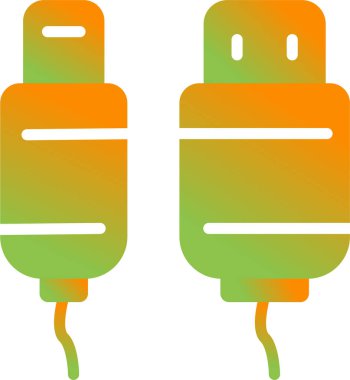 Usb Kablo ağ simgesi vektör illüstrasyonu