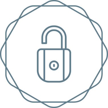 Kilidi aç. Web simgesi basit illüstrasyon