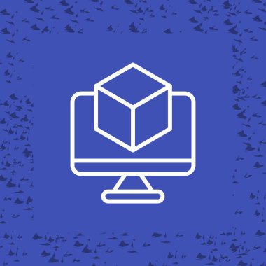 karton kutular içeren çizgi karton kutu mavi arka planda izole edilmiş. Paket, paket, paket teslimatı, teslimat ve kargo. Renkli taslak konsepti. vektör