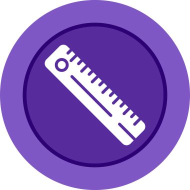 Düz cetvel ağ simgesi, vektör illüstrasyonu