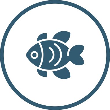 Balık. Web simgesi basit illüstrasyon