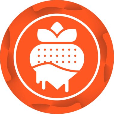 Çikolatalı çilek ağ ikonu vektör illüstrasyonu