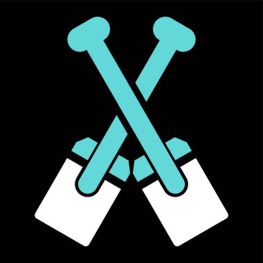 Kürek simgesi, basit vektör illüstrasyonu