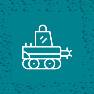 askeri tank simgesi, vektör illüstrasyonu