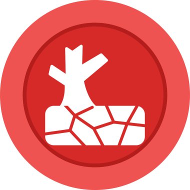 Tek bir izole edilmiş kırmızı simgenin vektör çizimi