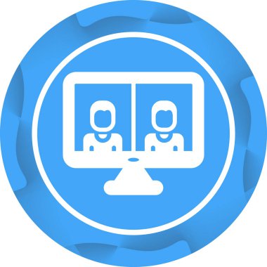 Modern b 'nin vektör illüstrasyonu monitör simgesinden yoksun