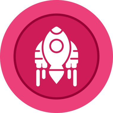 Roket web simgesi, vektör çizim