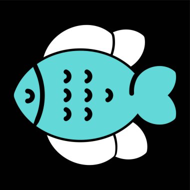 Beyaz arka planda şirin bir balık çizgi filminin vektör çizimi