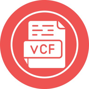 vcf file format icon, vector illustration