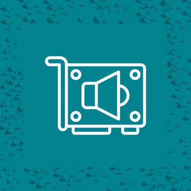 Yeşil arkaplanda mavi çizgi kamera simgesi izole edildi. Film kamerası. Web kamerası simgesi. vektör illüstrasyonu.