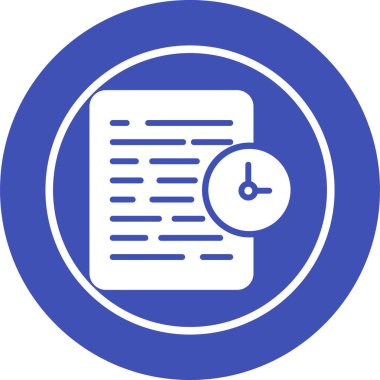 Saat, vektör illüstrasyonlu belgenin vektör simgesi