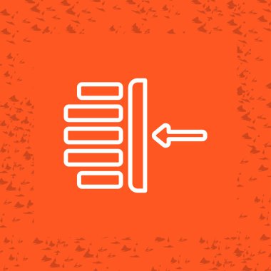 Turuncu çizgili ön cam ikonu sarı arka planda izole edilmiş. vektör illüstrasyonu