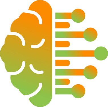 beyin ikonu vektör illüstrasyonu