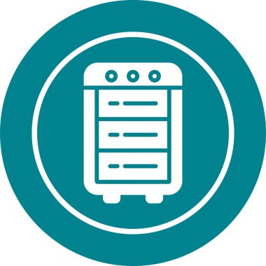 Sunucu Rack web simgesi vektör illüstrasyonu