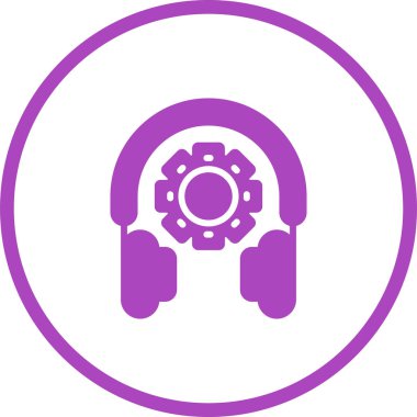 kulaklık web simgesi, vektör çizim