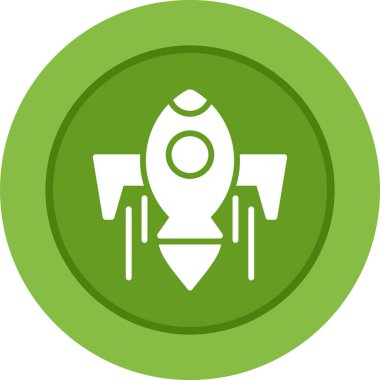 Roket web simgesi, vektör çizim