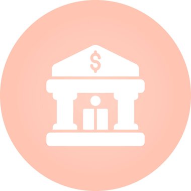 Banka binası. Web simgesi basit illüstrasyon