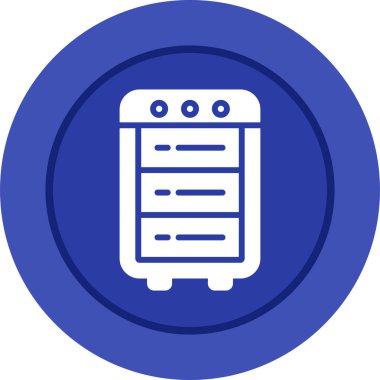 Sunucu Rack web simgesi vektör illüstrasyonu