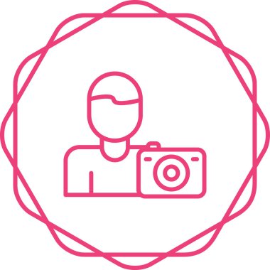 Kamera simgesi. Web için insan vektör simgelerinin özet çizimi