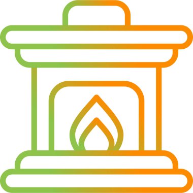 Şömine simgesinin vektör illüstrasyonu