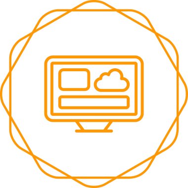 bulut ağı simgesi basit özet çizimi