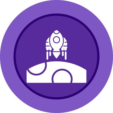 Roket web simgesi, vektör çizim