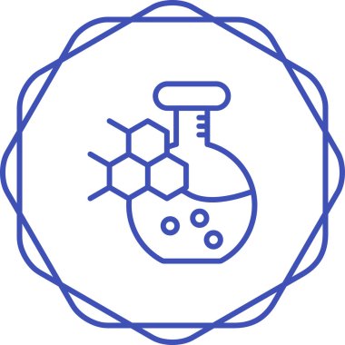 Bir kimyasal test simgesinin matara ile vektör çizimi