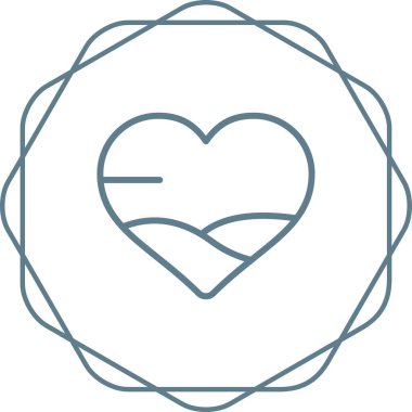 Kalp ikonu vektör illüstrasyonu