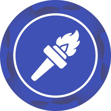 Meşale simgesi mavi vektör