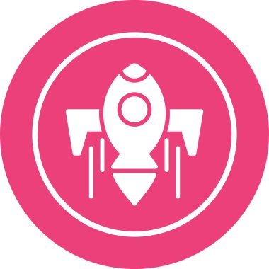 Roket web simgesi, vektör çizim